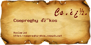 Csepreghy Ákos névjegykártya